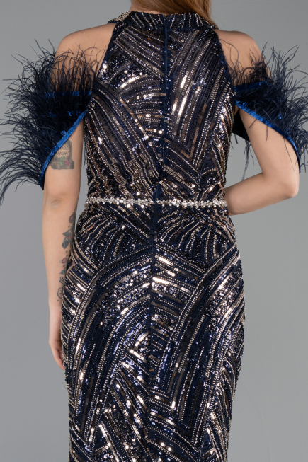 Long Navy Blue Evening Dress ABU5538