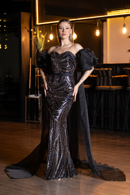 Long Black Evening Dress ABU5537