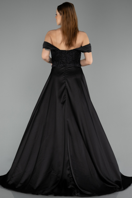 Long Black Beaded Evening Dress ABU5542