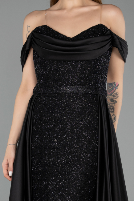 Long Black Beaded Evening Dress ABU5542