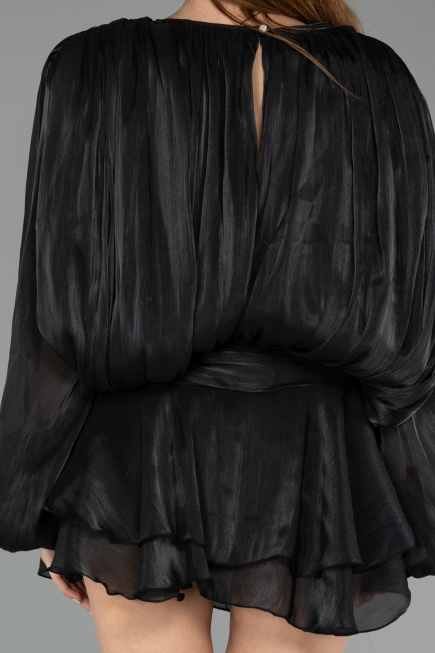 Mini Black Chiffon Party Dress ABK2499