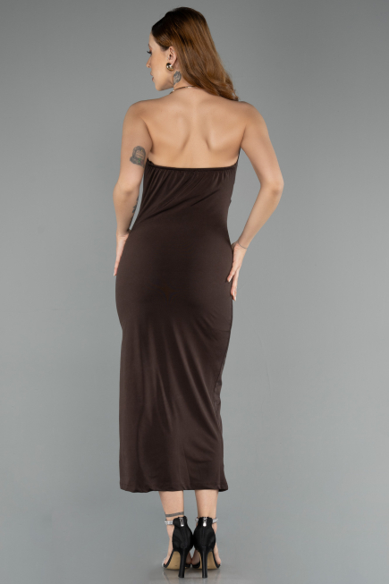 Midi Brown Party Dress ABK2495