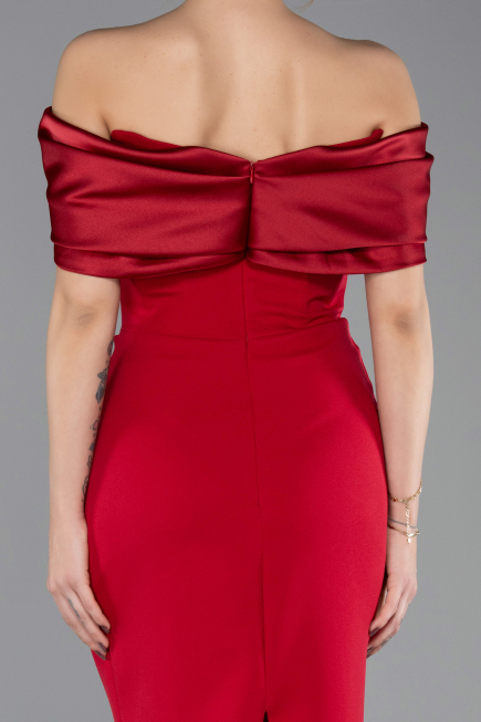 Midi Burgundy Party Dress ABK2501