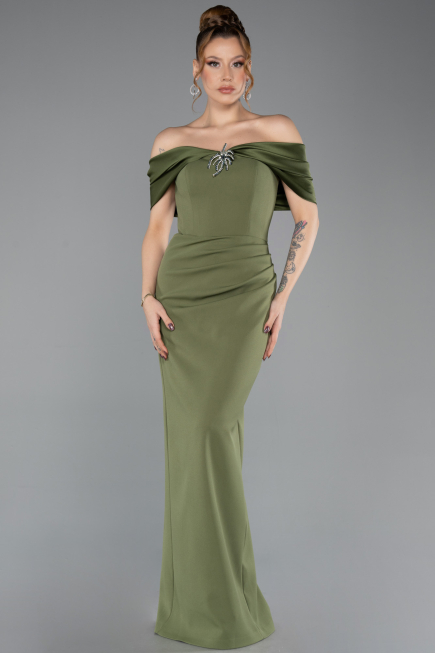 Midi Olive Drab Party Dress ABK2501