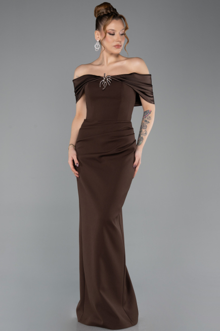 Midi Brown Party Dress ABK2501