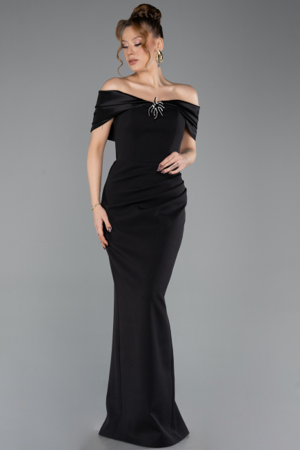 Midi Black Party Dress ABK2501