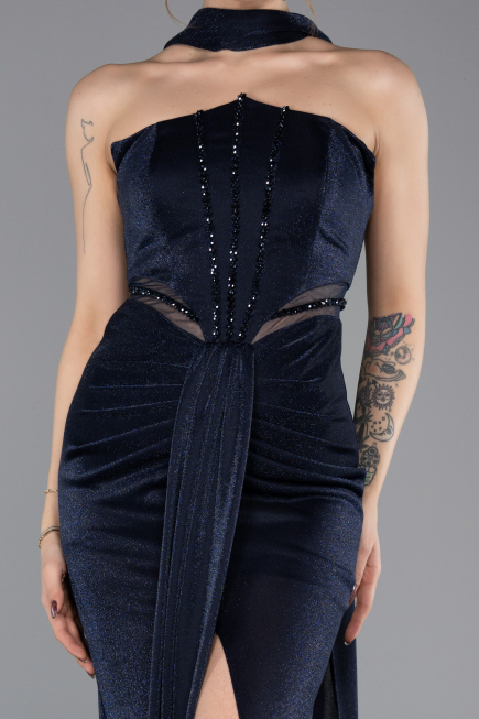 Long Navy Blue Evening Dress ABU5560