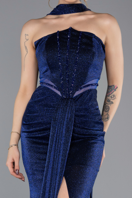 Long Sax Blue Evening Dress ABU5560