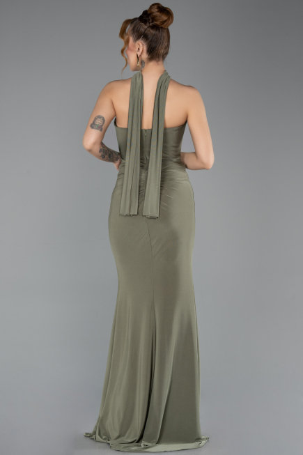 Long Olive Drab Evening Dress ABU5561