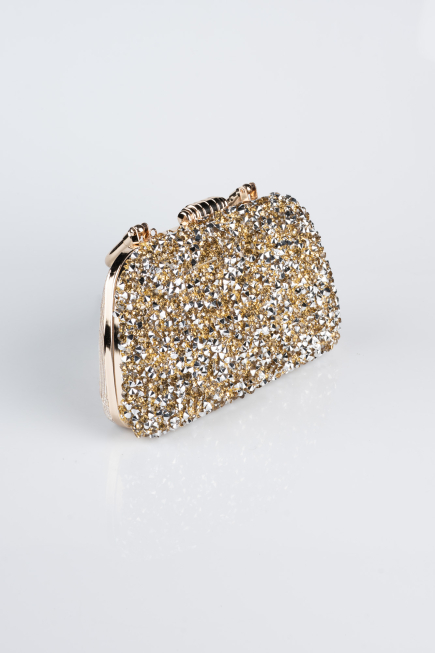 Gold Stony Evening Bag SH839