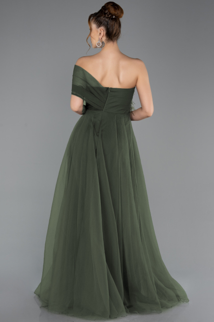 Long Olive Drab Evening Dress ABU5528