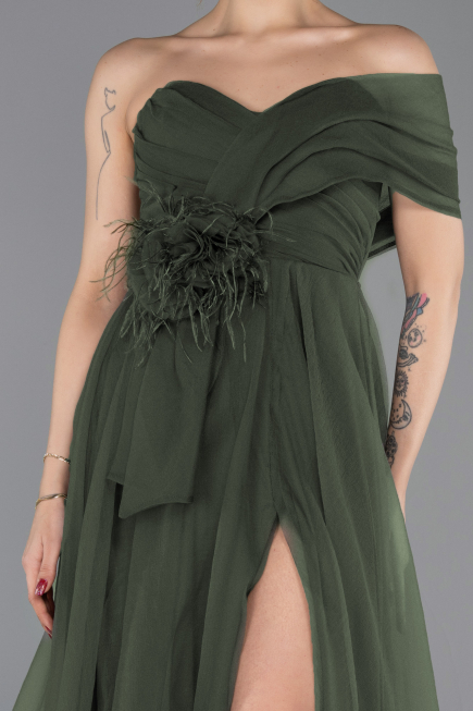Long Olive Drab Evening Dress ABU5528