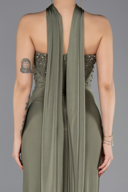 Long Olive Drab Prom Gown ABU5564