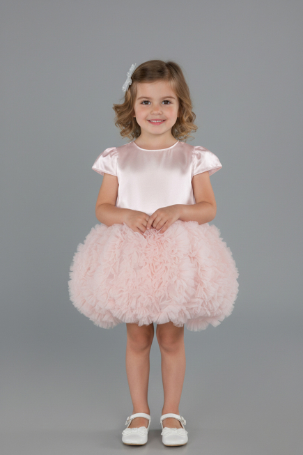 Short Powder Color Girl Dress ABK2502