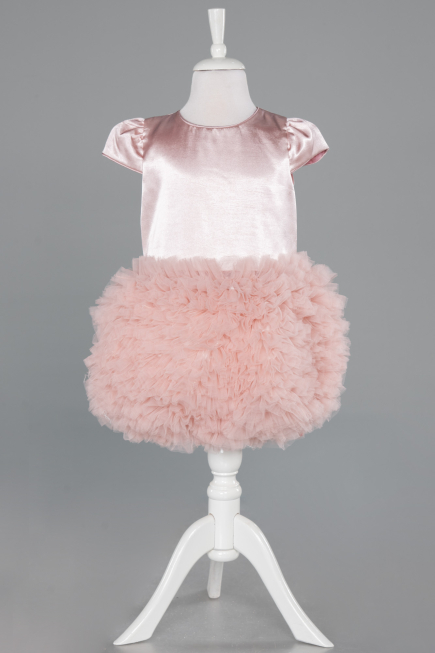Short Powder Color Girl Dress ABK2502