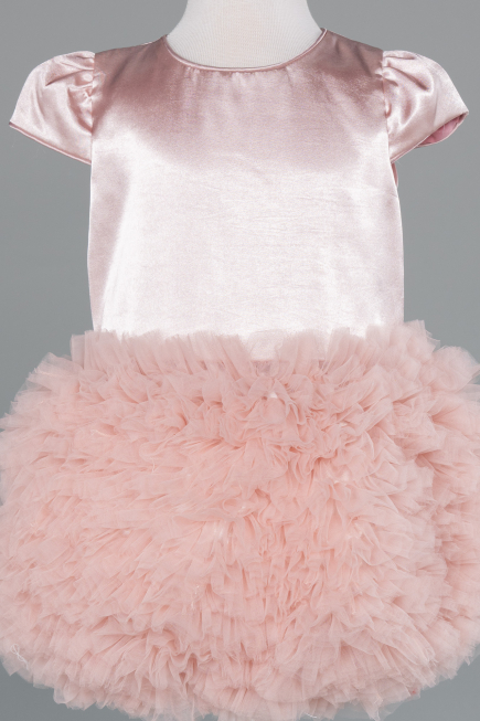 Short Powder Color Girl Dress ABK2502