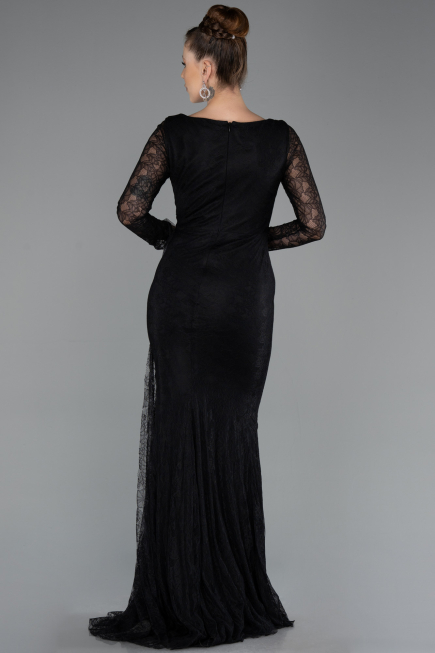 Long Black Dantelle Evening Dress ABU5588