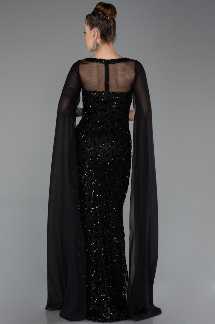 Long Black Scaly Evening Dress ABU5589