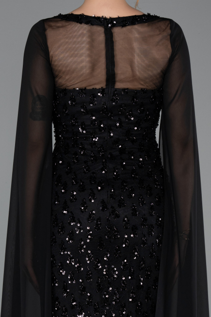 Long Black Scaly Evening Dress ABU5589