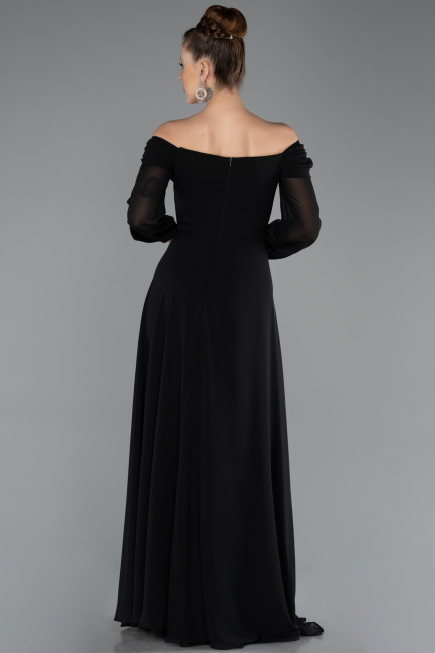 Long Black Chiffon Evening Dress ABU5591