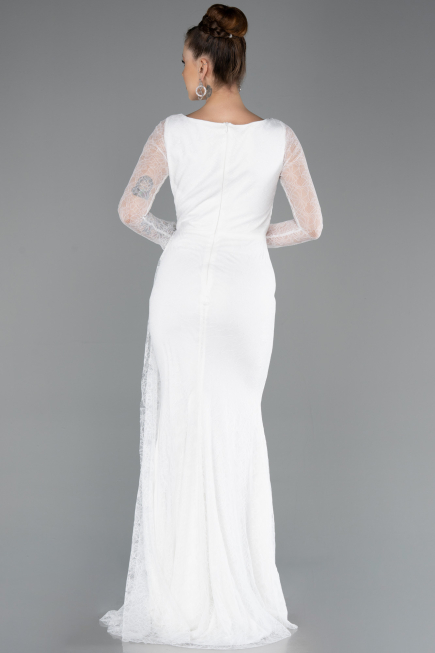 Long White Dantelle Evening Dress ABU5588