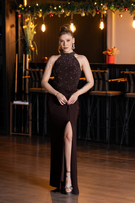 Long Brown Evening Dress ABU5593