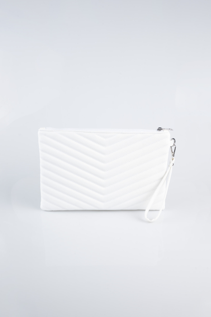 White Leather Evening Bag KC413