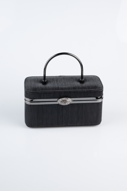 Black Laser Cut Box Bag KC149