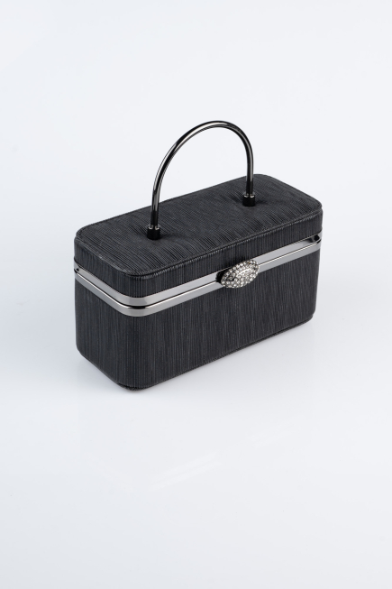 Black Laser Cut Box Bag KC149