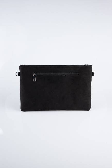Black-Silver Suede Evening Bag KC414