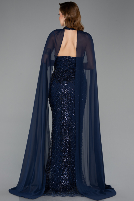 Long Navy Blue Evening Dress ABU5595