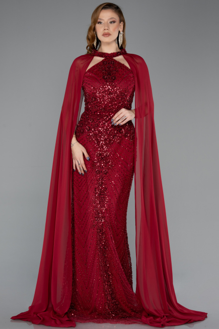 Long Burgundy Evening Dress ABU5595