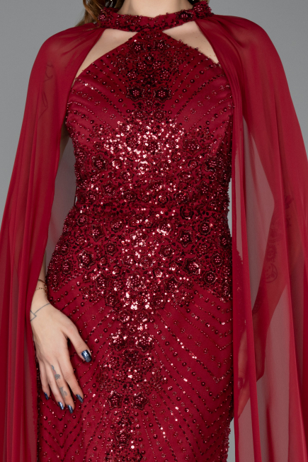 Long Burgundy Evening Dress ABU5595