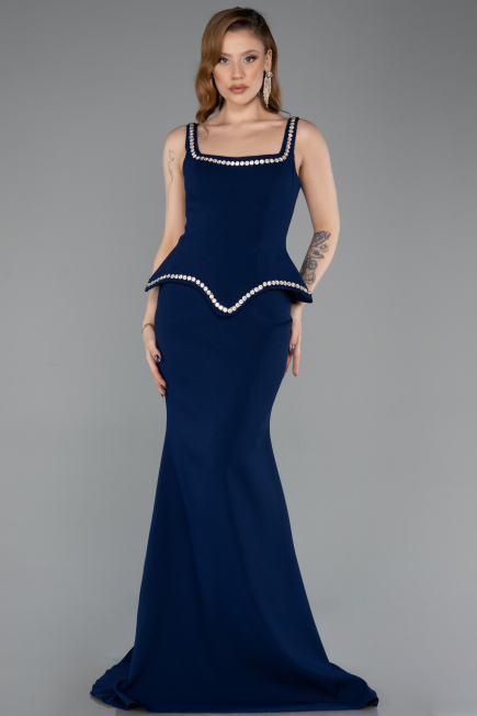 Long Navy Blue Mermaid Prom Dress ABU5597