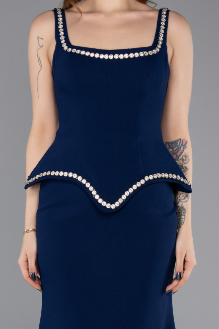 Long Navy Blue Mermaid Prom Dress ABU5597