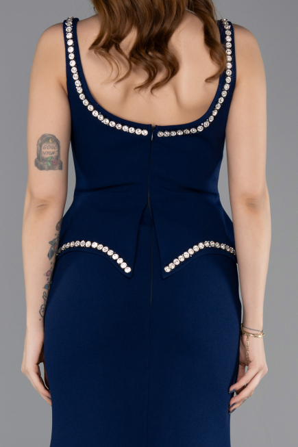 Long Navy Blue Mermaid Prom Dress ABU5597