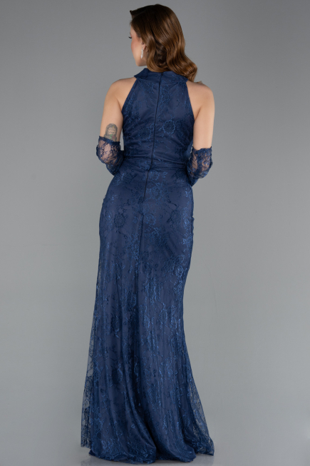 Long Navy Blue Dantelle Mermaid Prom Dress ABU5598
