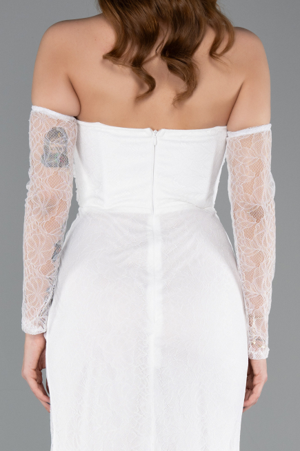 Long White Dantelle Evening Dress ABU5603
