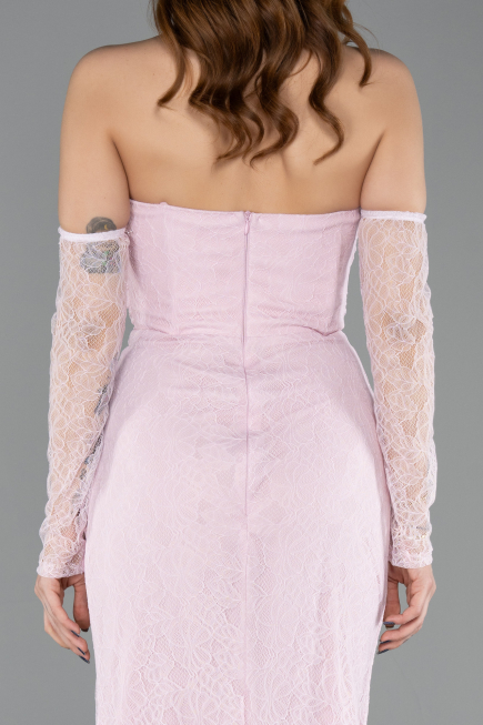 Long Powder Color Dantelle Evening Dress ABU5603