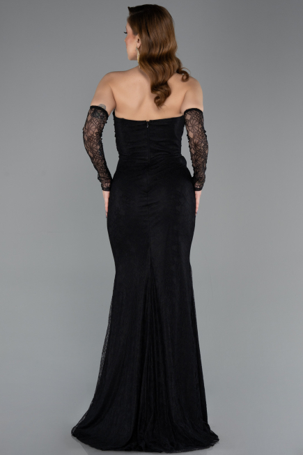 Long Black Dantelle Evening Dress ABU5603