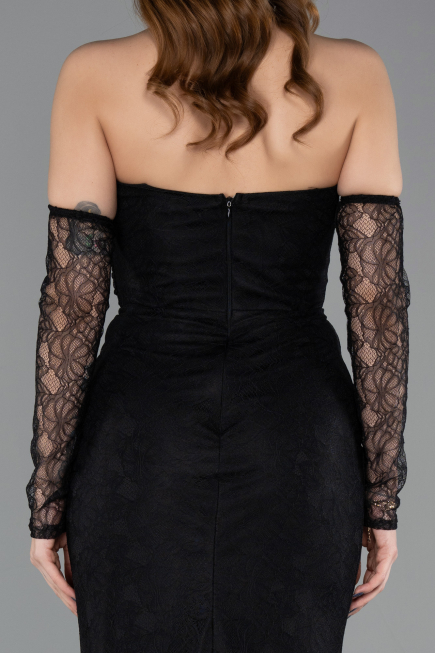 Long Black Dantelle Evening Dress ABU5603