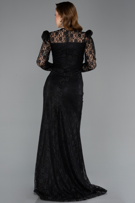 Long Black Dantelle Evening Dress ABU5604