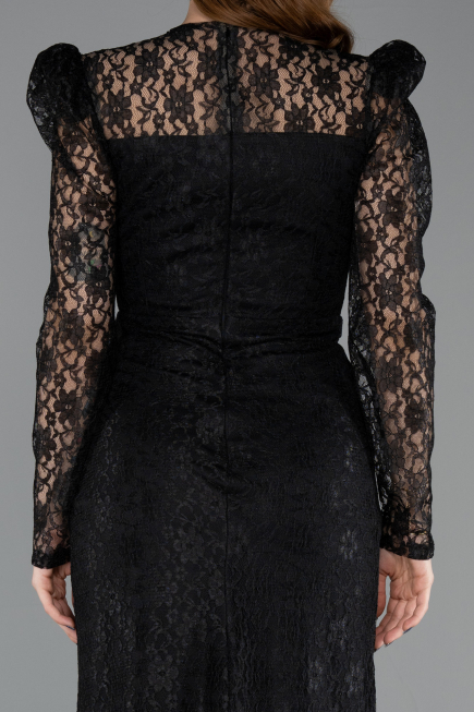 Long Black Dantelle Evening Dress ABU5604