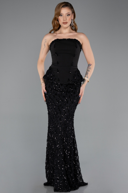 Long Black Dantelle Mermaid Prom Dress ABU5612