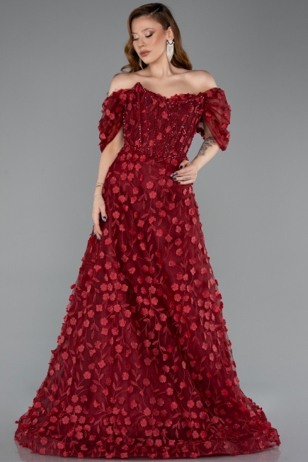 Long Burgundy Evening Dress ABU5611