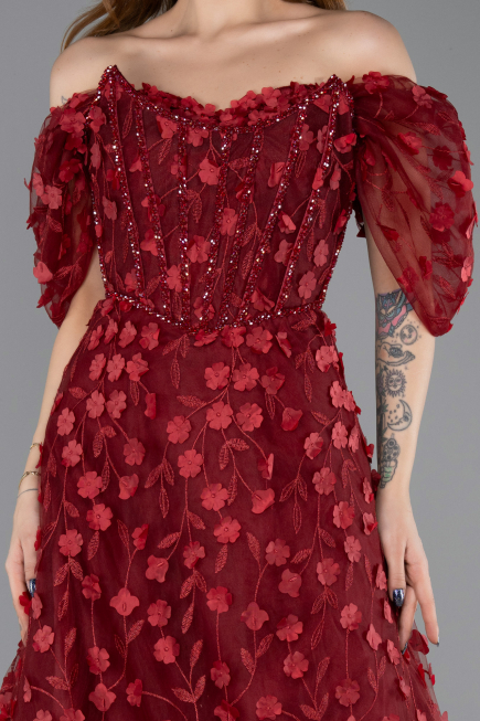 Long Burgundy Evening Dress ABU5611