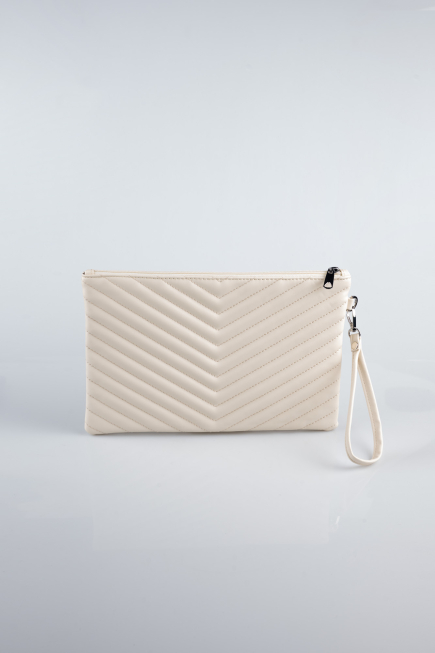 Beige Leather Evening Bag KC413