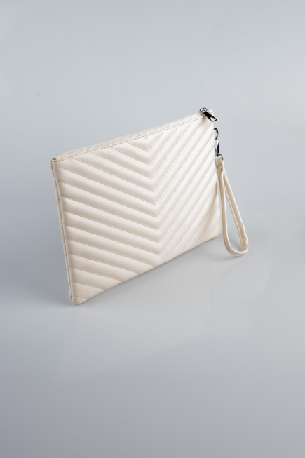 Beige Leather Evening Bag KC413