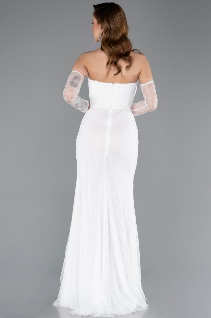 Long White Dantelle Evening Dress ABU5603