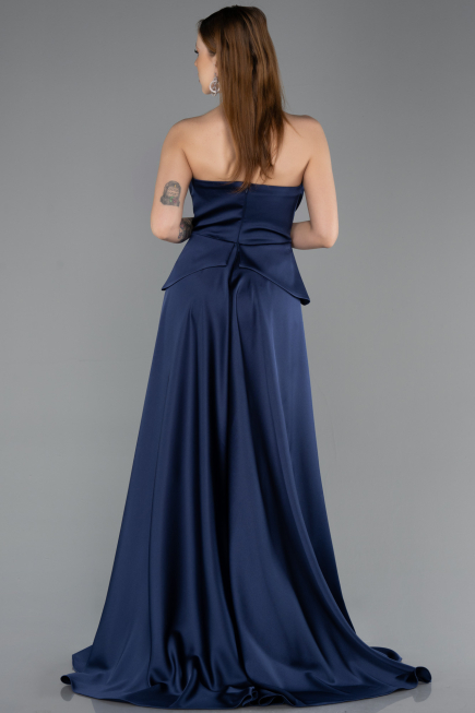 Long Navy Blue Dantelle Evening Dress ABU5615